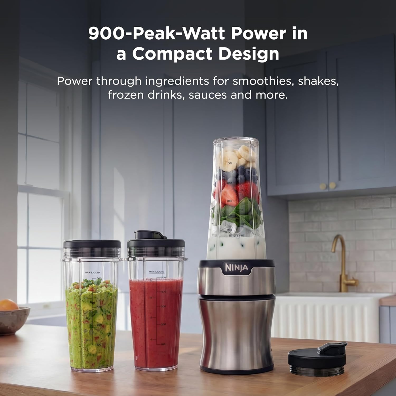Ninja Nutri-Plus Personal Blender | Compact Push to Blend | Make Frozen Drinks